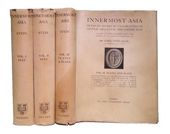 STEIN, MARC AUREL, Sir.  Innermost Asia: Detailed Report of Explorations in Central Asia [etc.].  Vols. 1-3 (of 4).  1928